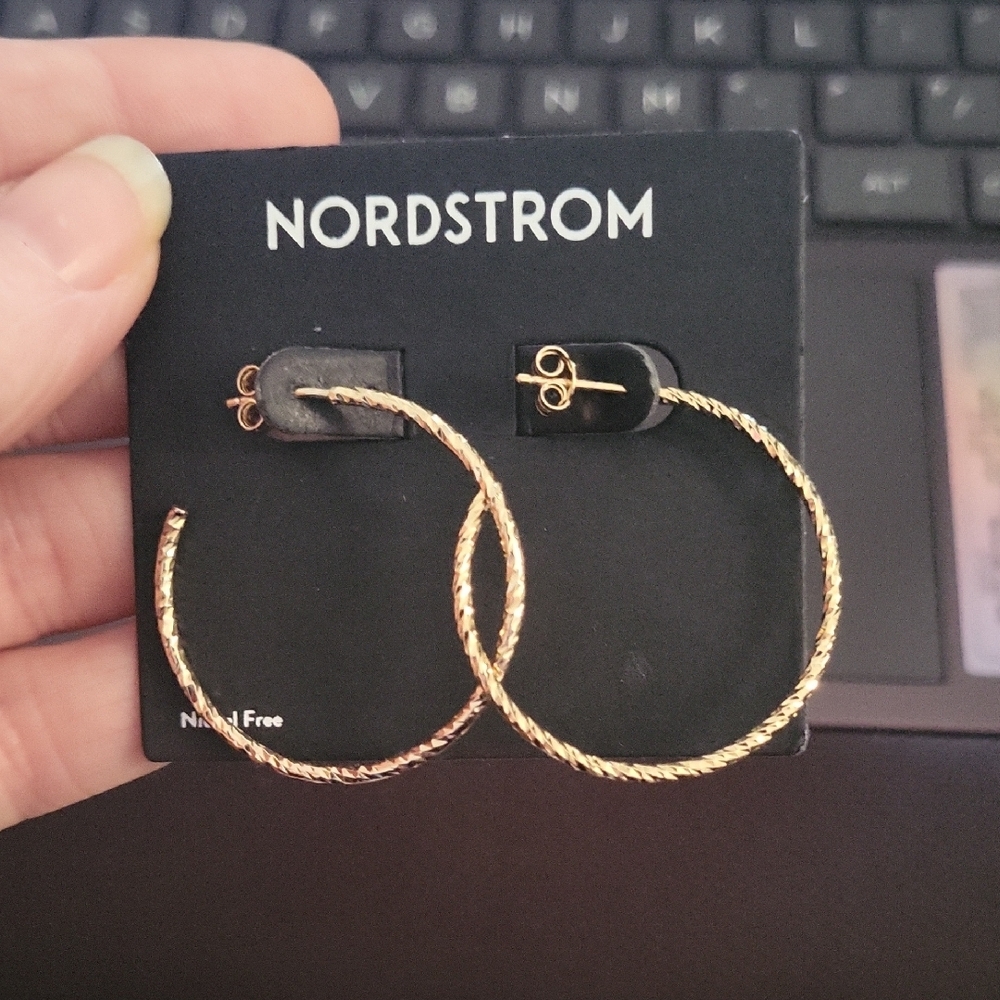 Nordstrom‎ Textured Gold Hoop Earrings